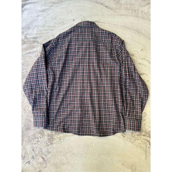 Ledbury Men’s Red Gray Plaid Long Sleeve Classic Fit Button-Down Shirt Size 2XL - Picture 6 of 6